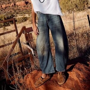 We The Free Good Luck Mid-Rise Barrel Jeans
